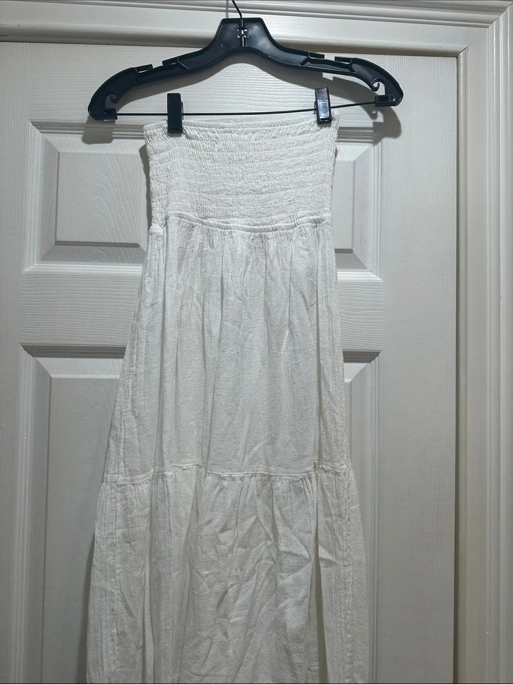 White Maxi Strapless Boho Dress